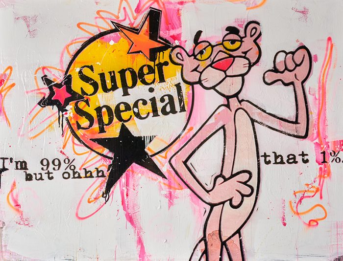 Jörg Döring, One Percent, Pink Panther, Acrylic on canvas, 130 x 170 cm
