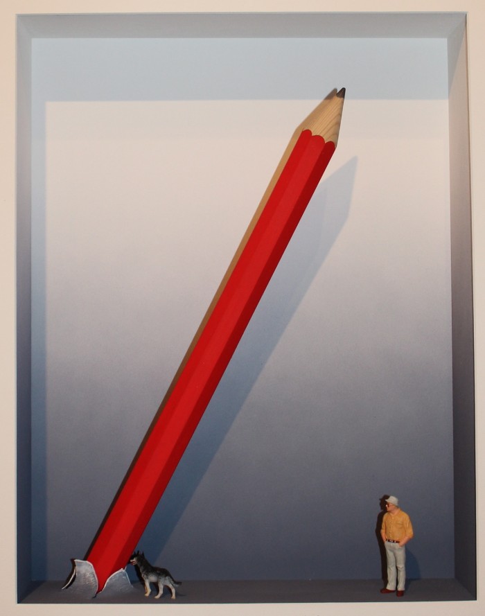 Volker Kuehn Hommage a Claes Oldenburg „Hommage a Claes Oldenburg“, Objektkasten, 76 x 68 cm