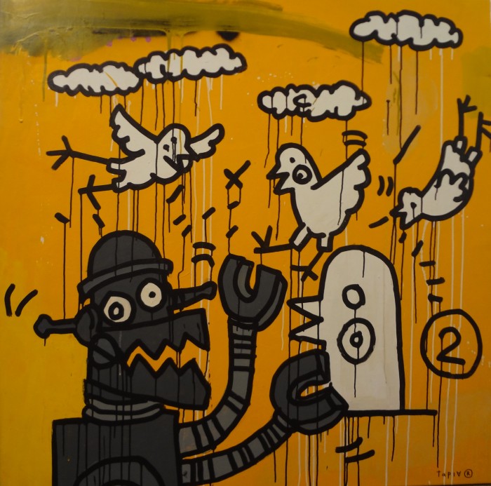 „Untitled“, acrylic on canvas, 130 x 130 cm, 1/1,2002