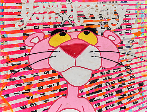 „The pink way“, mixed media on canvas, 130 x 170cm, 1 of 1